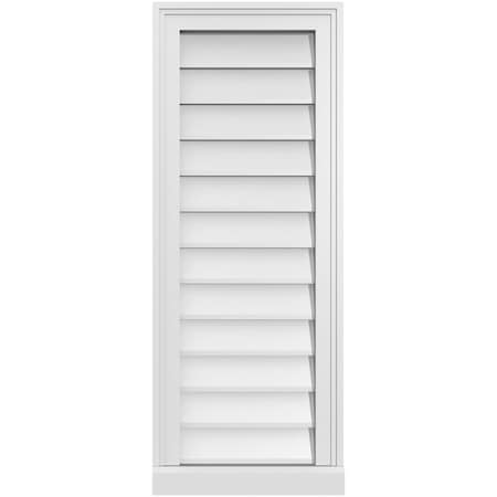 Ekena Millwork Vertical Surface Mount PVC Gable Vent w/ 2"W x 2"H , Brickmould Sill Frame, 14"W x 36"H GVPVE14X3603SN
